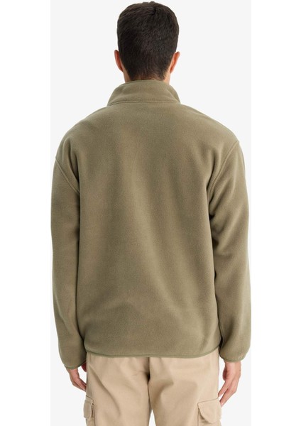 Relax Fit Yarım Balıkçı Yaka Fermuarlı Polar Hırka F0449AX25AU