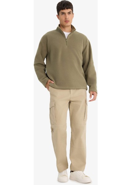 Relax Fit Yarım Fermuarlı Polar Sweatshirt F0448AX25AU fiyatları