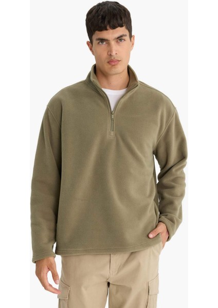 Relax Fit Yarım Fermuarlı Polar Sweatshirt F0448AX25AU modelleri