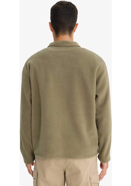 Relax Fit Yarım Fermuarlı Polar Sweatshirt F0448AX25AU