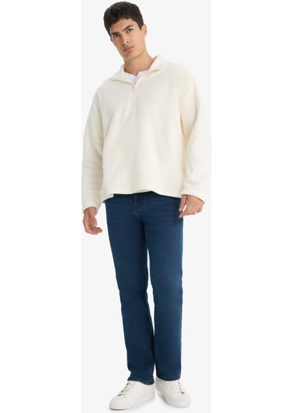 Relax Fit Yarım Fermuarlı Polar Sweatshirt F0448AX25AU fiyatları