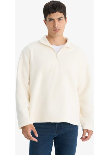 Relax Fit Yarım Fermuarlı Polar Sweatshirt F0448AX25AU modelleri