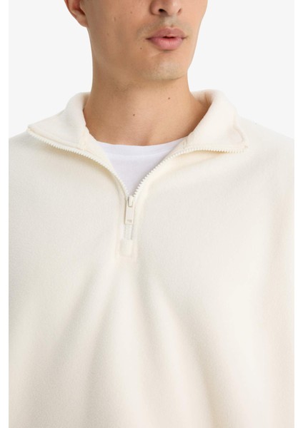 Relax Fit Yarım Fermuarlı Polar Sweatshirt F0448AX25AU indirimleri
