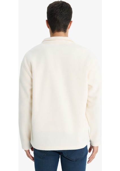 Relax Fit Yarım Fermuarlı Polar Sweatshirt F0448AX25AU