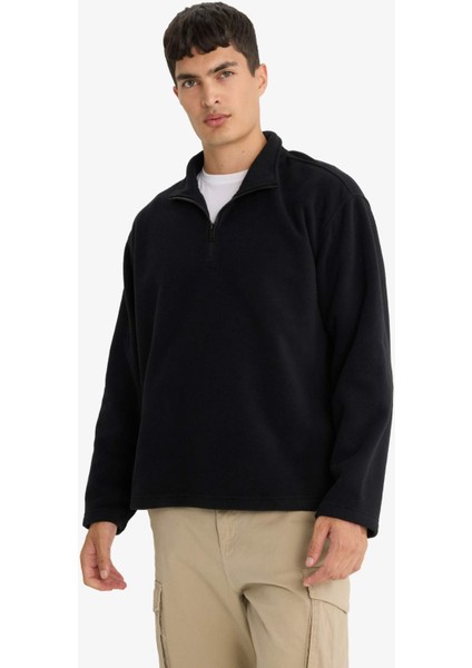Relax Fit Yarım Fermuarlı Polar Sweatshirt F0448AX25AU modelleri