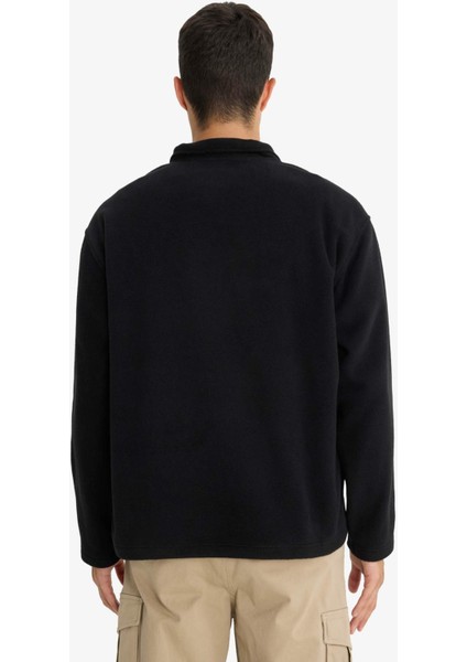 Relax Fit Yarım Fermuarlı Polar Sweatshirt F0448AX25AU