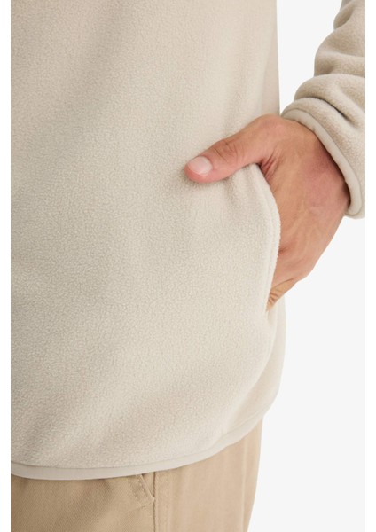 Relax Fit Yarım Balıkçı Yaka Fermuarlı Polar Hırka F0446AX25AU