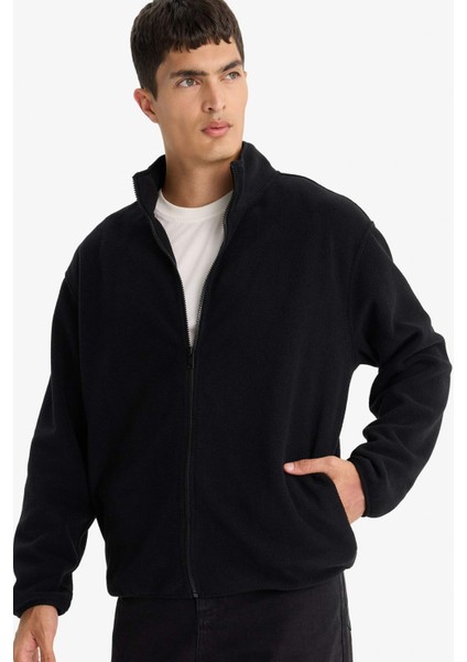 Relax Fit Yarım Balıkçı Yaka Fermuarlı Polar Hırka F0446AX25AU