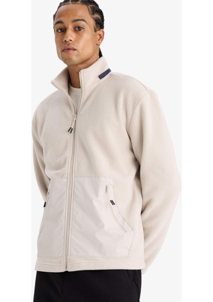 Fit Standart Fit Dik Yaka İçi Yumuşak Tüylü Polar Hırka F2303AX25WN