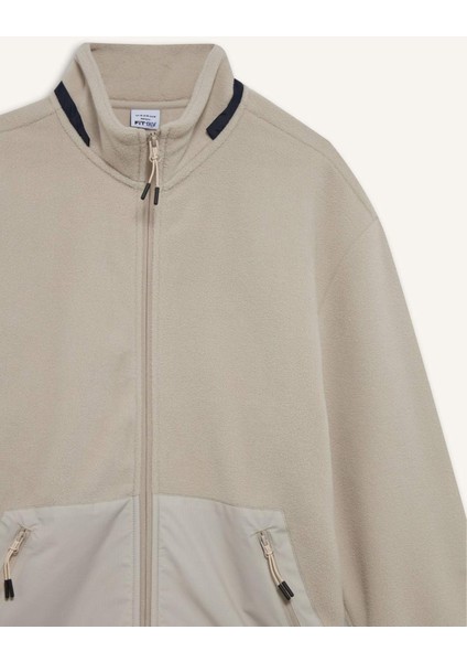 Fit Standart Fit Dik Yaka İçi Yumuşak Tüylü Polar Hırka F2303AX25WN