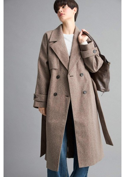 Regular Fit Düğmeli Kaşe Uzun Kaban F1213AX25WN fiyatları