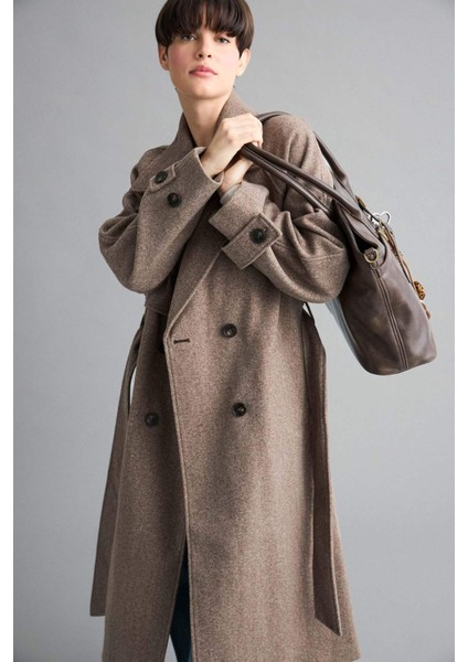 Regular Fit Düğmeli Kaşe Uzun Kaban F1213AX25WN modelleri