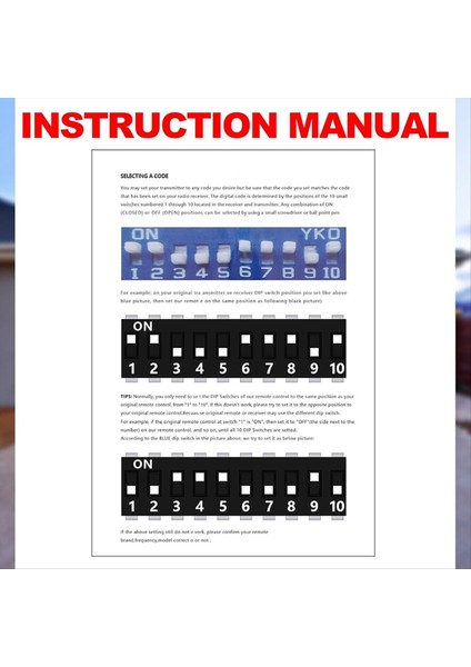 3 Adet Garaj Kapısı Uzaktan Kumandası Multicode 300MHZ 10 Dip Anahtarı 3089 3060 3070 Kapı Açacağı Anahtarlık ile Uyumlu (Yurt Dışından) fırsatları