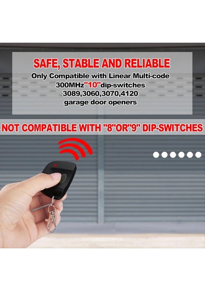 3 Adet Garaj Kapısı Uzaktan Kumandası Multicode 300MHZ 10 Dip Anahtarı 3089 3060 3070 Kapı Açacağı Anahtarlık ile Uyumlu (Yurt Dışından) indirimleri