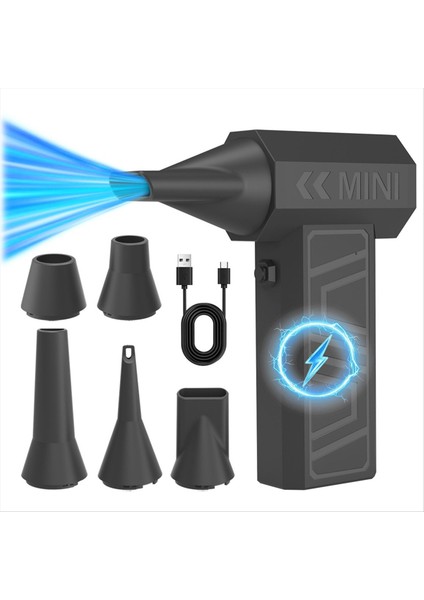 Violent Fan Güçlü 105000 Rpm Fırçasız LED Ekran ve Işıklı Elektrikli Hava Toz Alma Cihazı Ev Dış Mekan Için (Yurt Dışından)