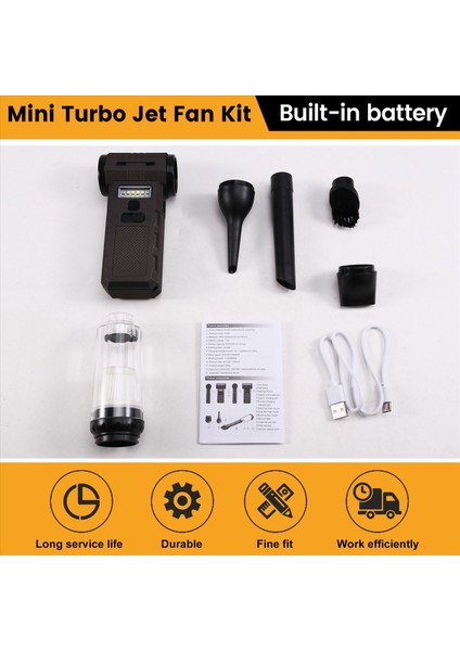 El Tipi Işıklı Vantilatör 130000 Rpm Sonsuz Ayarlanabilir Hızlı Elektrikli Süpürge Hava Toz Üfleyici Fırçasız Motor (Yurt Dışından) fırsatları