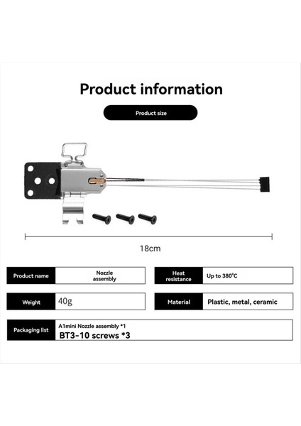 A1/a1 Mini 3D Yazıcı Hotend Isıtma Tertibatı Bileşenleri Için (Yurt Dışından) indirimleri