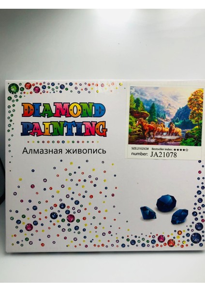 21X25 Çocuklar Için Boncuklu Taşlı Mozaik Elmas Boyama Goblen Pano Tablo Resim Boncuk Puzzle Diamond Painting