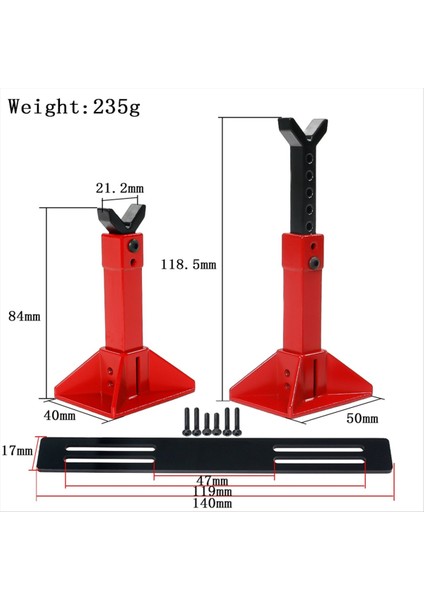 1/18 1/10 1/8 1/7 Rc Paletli Kamyon Araba Simülasyonu Tırmanma Araçları Kırmızı Için Yüksekliği Ayarlanabilir Kriko Standları (Yurt Dışından) modelleri
