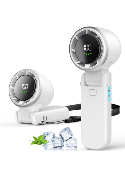 Taşınabilir El Tipi Turbo Vantilatör, Kademesiz 100 Vitesli Şarj Edilebilir Kişisel El Vantilatörü, Açık/kapalı Aktiviteler Için 5000MAH, A (Yurt Dışından)