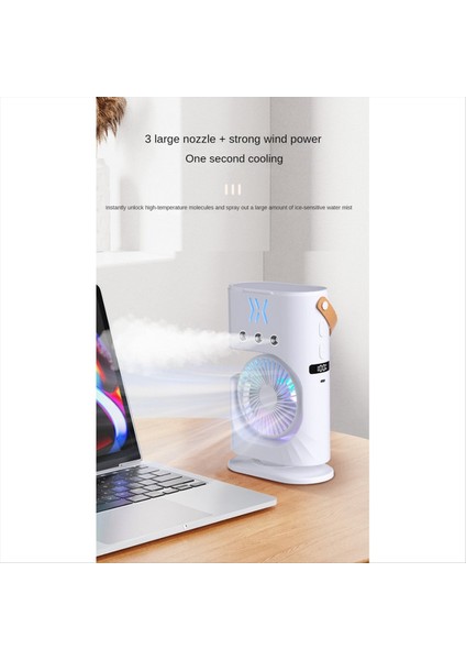 Taşınabilir Masaüstü Nemlendirici Klima Fanı Ev Tipi Küçük Soğutucu Sprey Ofis Için 7 Renkli Aydınlatma (Yurt Dışından)