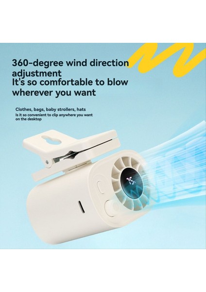 LED Ekranlı 360° Dönebilen Araç Vantilatörü, Araç Vantilatörleri, Hızları Ayarlanabilir, USB Şarj Edilebilir, Taşınabilir (Yurt Dışından) indirimleri