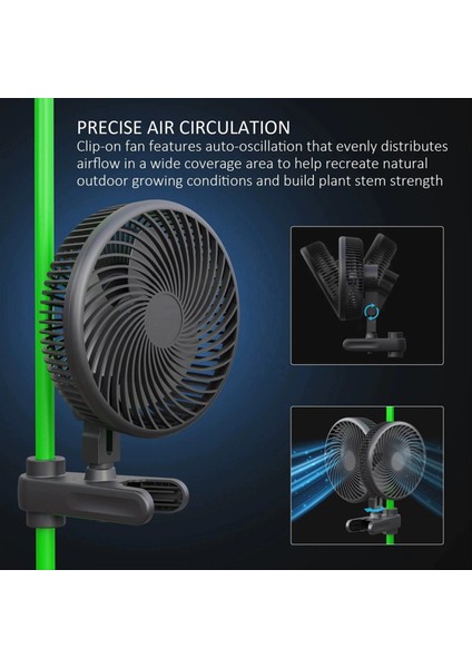 Yeniden Tasarlanmış Uzun Ömürlü Ec Motoru, 10 Dinamik Hızı ve Hidroponik Sirkülasyon Soğutması Için 6 Inçlik Büyüme Çadırı Klipsli Fan (Ab) (Yurt Dışından) fiyatları