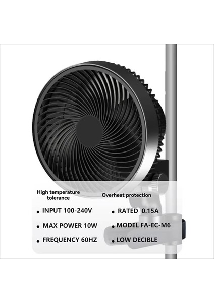 Yeniden Tasarlanmış Uzun Ömürlü Ec Motoru, 10 Dinamik Hızı ve Hidroponik Sirkülasyon Soğutması Için 6 Inçlik Büyüme Çadırı Klipsli Fan (Ab) (Yurt Dışından) modelleri