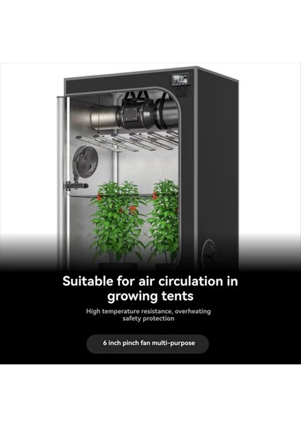 Yeniden Tasarlanmış Uzun Ömürlü Ec Motoru, 10 Dinamik Hızı ve Hidroponik Sirkülasyon Soğutması Için 6 Inçlik Büyüme Çadırı Klipsli Fan (Ab) (Yurt Dışından) indirimleri