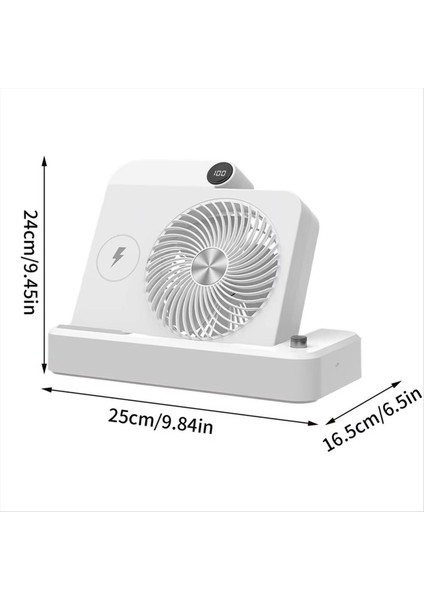 Masaüstü Fan Hava Sirkülatörü Kablosuz Şarj Cihazı Açısal Taban 100 Derece Hız Ayarı Dijital Ekran Soğutma Cihazı B (Yurt Dışından) fiyatları