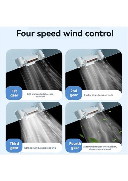 Taşınabilir Klima Şarjlı Fan, LED Işıklı, Işıklı Sessiz Fan, Dört Hızlı Askılı Ekran, Küçük Siyah (Yurt Dışından) fırsatları
