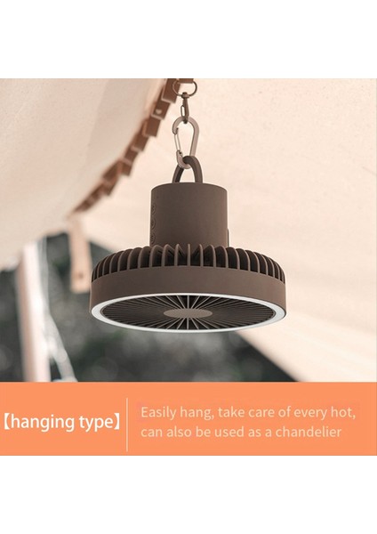 Taşınabilir LED Işıklı, USB Şarjlı, Asılabilir ve Ayakta Duran, Büyük Gücüne Sahip Kamp Vantilatörü (Yurt Dışından) fiyatları