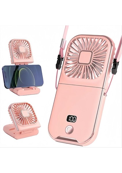 Açık Hava Mini Vantilatör Boyun Askılı Mobil Güç Masaüstü Standı Taşınabilir El Tipi USB Şarj B (Yurt Dışından) fiyatları