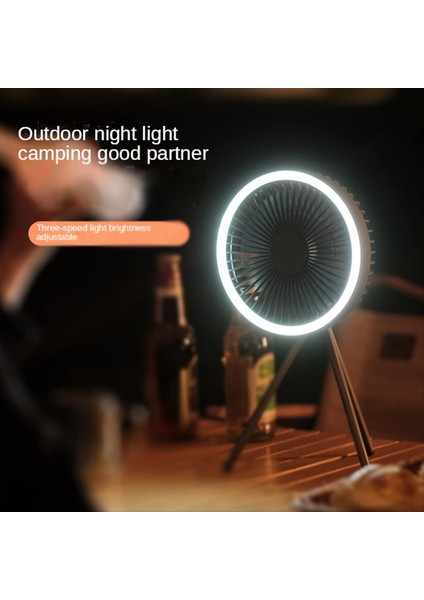 10000MAH Kamp Vantilatörü Şarj Edilebilir Masa Taşınabilir Kablosuz Tavan Tipi Power Bank LED Aydınlatmalı Beyaz (Yurt Dışından) fiyatları