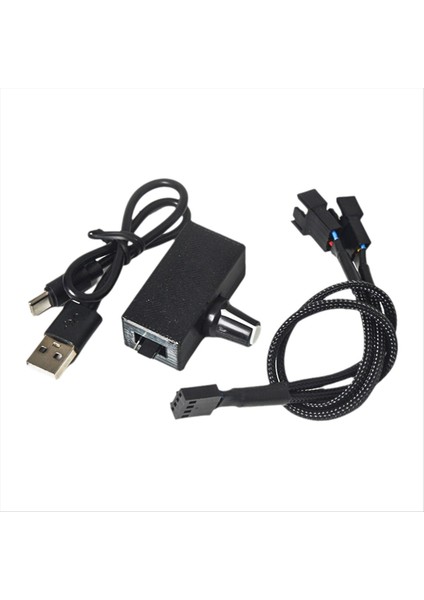 Pwm Hız Kontrol Cihazı 12V 4pin Fan Regülatörü USB Tip-C Güç Kaynağı 1'den 2'ye Adaptör Kablosu ile Kendin Yap Su Soğutmalı Soğutucu (Yurt Dışından)