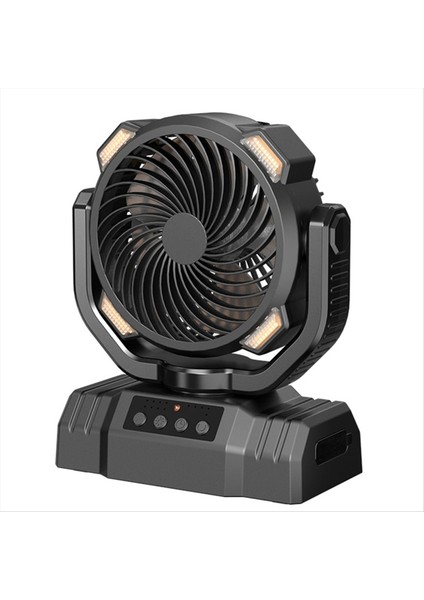 Asma ve Ayaklı Çift Amaçlı Kamp Vantilatörü Işıklı Büyük Kapasiteli Uzun Pil Ömrü Aydınlatma A (Yurt Dışından)