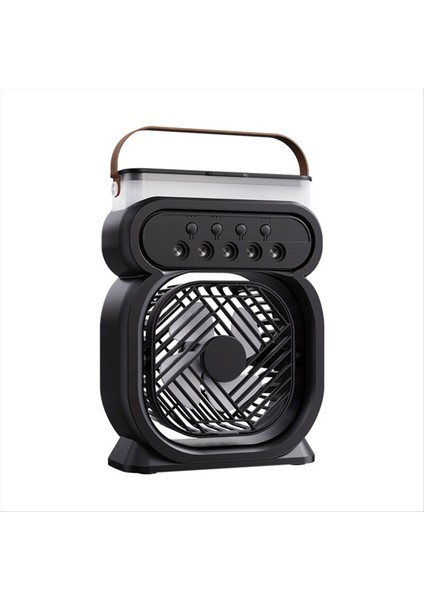Vantilatör Klima Ev Tipi Küçük Hava Soğutucu LED Gece Lambası Nemlendirici Ayarlı Ofis Siyah (Yurt Dışından)