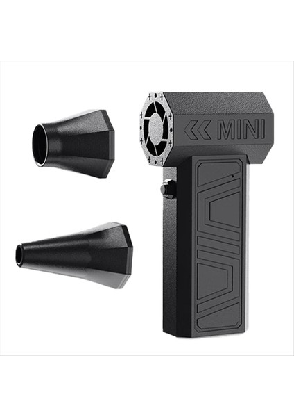 Yüksek Güçlü Turbofan Şiddetli Jet Fan 90000 Rpm Kablosuz Hava Üfleyici Fırçasız Motor 3 Vites Hız Toz Siyah (Yurt Dışından)