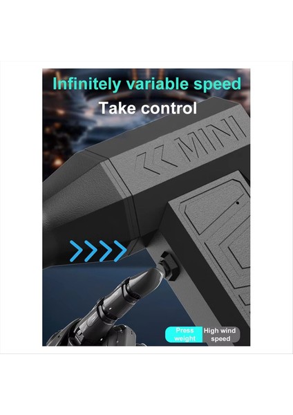 Yüksek Güçlü Turbofan Şiddetli Jet Fan 90000 Rpm Kablosuz Hava Üfleyici Fırçasız Motor 3 Vites Hız Toz Siyah (Yurt Dışından) indirimleri