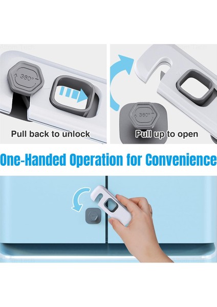 5'li Paket Çocuk Kilidi, Buzdolabı Kapı Kilidi, Dondurucu Kilidi Maksimum 1 Inç (25 Mm) Sızdırmazlık Şeridi Için Uygulanır (Yurt Dışından) fırsatları