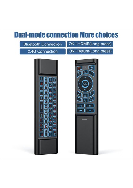 Uzaktan Kumandalı Air Mouse 7 Renkli Arka Aydınlatmalı Mini Klavye Çift Modlu 2.4g Bluetooth Kablosuz Akıllı Tv Kutusu Pc Için (Yurt Dışından) fiyatları
