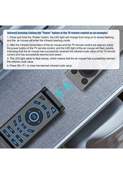 Uzaktan Kumandalı Air Mouse 7 Renkli Arka Aydınlatmalı Mini Klavye Çift Modlu 2.4g Bluetooth Kablosuz Akıllı Tv Kutusu Pc Için (Yurt Dışından) indirimleri