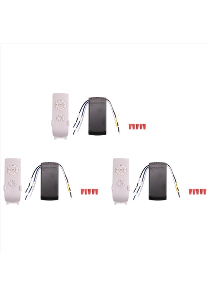 3x Evrensel Tavan Vantilatörü Lambası Uzaktan Kumanda Kiti Ac 220V Zamanlama Ayar Anahtarı Hızı Vericisi Alıcısı (Yurt Dışından) modelleri