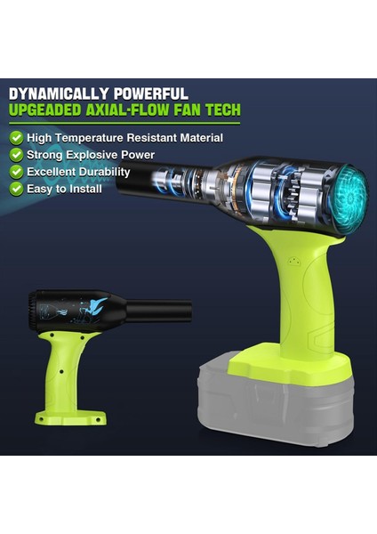 Jet Blower Turbo Fan + 18V Pil, 90000RPM Kuru Üfleyici, Kablosuz El Tipi Elektrikli Toz Giderme (Yurt Dışından) indirimleri