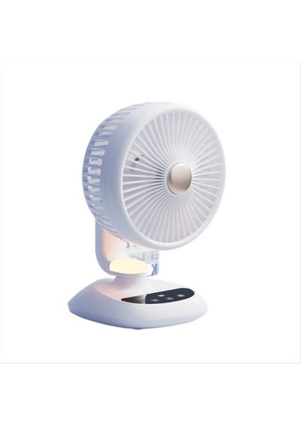 USB Masa Vantilatörü 6 Hız Taşınabilir Masaüstü Masa Vantilatörü Işıklı Yatak Odası Ofis Seyahat Zamanlaması ve Kaymaz Mat A (Yurt Dışından)