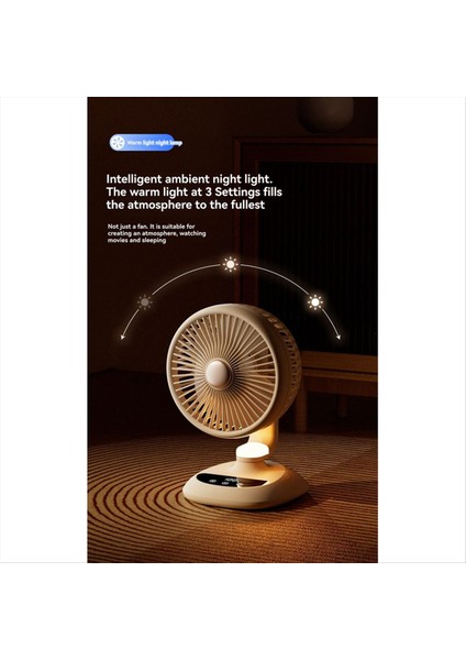 USB Masa Vantilatörü 6 Hız Taşınabilir Masaüstü Masa Vantilatörü Işıklı Yatak Odası Ofis Seyahat Zamanlaması ve Kaymaz Mat A (Yurt Dışından) modelleri