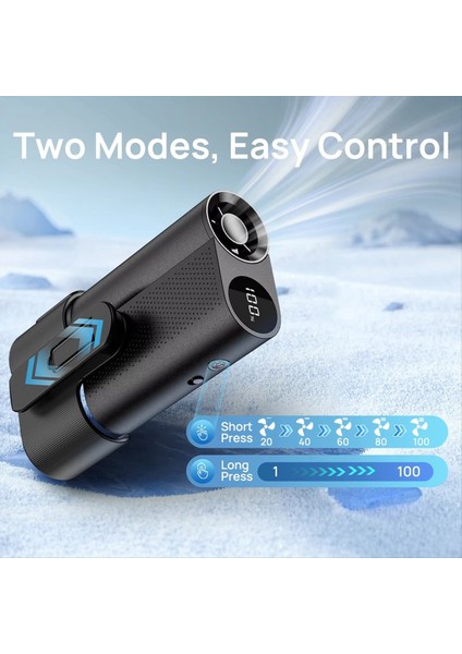 100 Hızlı Yüksek Hızlı Gücüne Sahip Ultra Uzun Pil B'li Açık Hava Taşınabilir Bel Askılı Mini Vantilatör (Yurt Dışından) modelleri