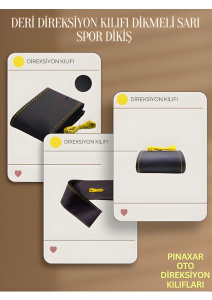 Volvo V40 Deri Direksiyon Kılıfı Prime Kalite Dikmeli Sarı Spor Dikiş fiyatları