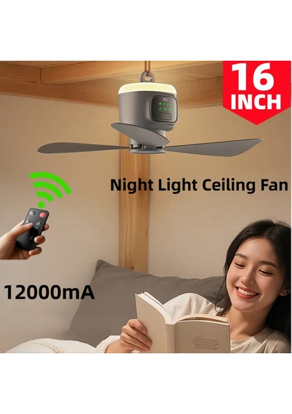 Uzaktan Kumandalı Mini Tavan Vantilatörü USB Kablosuz Soğutma Taşınabilir LED Gece Lambası Kamp Küçük (Yurt Dışından) modelleri