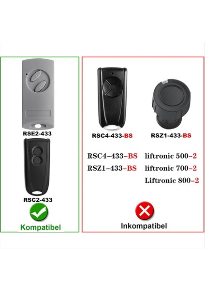 RSE2-433, RSC2-433, RSZ1-433, 433MHZ El Tipi Verici Için 2'li Garaj Kapısı Açma Uzaktan Kumandası (Yurt Dışından) fırsatları